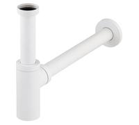 Siphon de lavabo universel en laiton blanc mat ecrou tournant a visser 33x42 (1'1/4) - Pour evacuation diamètre 32 mm - Installation facile - Design elegant NOYON & THIEBAULT
