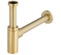 Siphon de lavabo universel en laiton brossé ecrou tournant a visser 33x42 (1'1/4) - Pour evacuation diamètre 32 mm - Installation facile - Design elegant NOYON & THIEBAULT