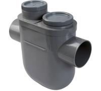 Siphon de parcours PVC gris vertical - Mâle / femelle - Diamètre 100 mm - Nicoll