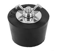 Siphon de piscine en caoutchouc avec insert en acier inoxydable pour tuyau de piscine hivernage et protection antigel en extérieur Noir 2,5 x 3,8 cm (38 mm)