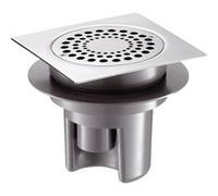 Siphon de sol 150x150 hauteur réglable sortie horizontale D40 - DELABIE - 683001 Gris G