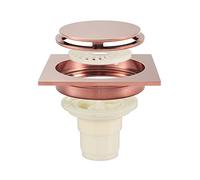 Siphon de Sol 4 Pouces Drain de Plancher Laiton Caniveau de Douche Anti-Odeur Carrée Drain de Douche pour WC Salle de Bain,Rose Gold