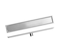 Siphon de Sol avec Filtre et Couvercle, Drain de Douche Grille de Vidange Carrée Partie, 10 x 40 x 2 cm Filtres de Vidange Rectangulaire en Acier Inoxydable Déodorant à Drainage Rapide Linea de Douche