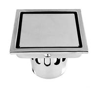 Siphon de Sol avec Filtre et Couvercle, Drain de Douche Grille de Vidange Carrée Partie de Douche Porte, 11 x 11 cm Grand Calibre Quadrate en Acier Inoxydable Drain de Sol Linea de Douche