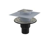 Siphon de sol avec grille inox - 105x105/50/75 - sortie verticale