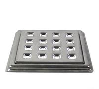 Siphon de sol carré de 10,2 cm pour douche, en acier inoxydable SUS304, 106 x 106 mm, trous de drainage 16 x 6 mm, bords arrondis lisses, construction robuste de 105,6 g