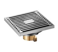 Siphon de Sol Carré en Acier Inoxydable, 100 X 100 mm, Sans Odeur Bonde de Douche, Grille de Drainage pour Salle de Bain, Toilettes, Baignoire, Balcon