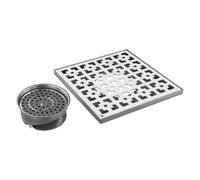 Siphon de sol carré en acier inoxydable 304, filtre à cheveux, noyau anti-odeur, débit d'eau rapide, pour douche, salle de bain, cuisine, garage, cave,