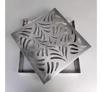 Siphon de sol carré en acier inoxydable 304 - Grille décorative pour eaux pluviales, couvercle de drain de jardin et de sous-sol, système de drainage des égouts, couvercle de regard élégant,