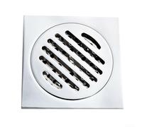 Siphon de sol de douche en acier inoxydable avec couvercle rond en cuivre galvanisé, grande décharge, design anti-encrassement pour salle de bain, cuisine, cave, garage et piscine