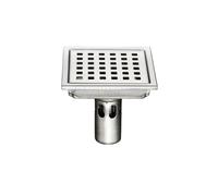Siphon de Sol de Douche en Acier Inoxydable, Siphon de Sol Anti-odeurs en Acier Inoxydable, Salle de Bain, Toilettes, Cuisine, Balcon (Argent 02 15x15)