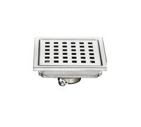 Siphon de Sol de Douche en Acier Inoxydable, Siphon de Sol Anti-odeurs en Acier Inoxydable, Salle de Bain, Toilettes, Cuisine, Balcon (Argent 01 15x15)