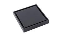 Siphon de Sol de Douche en Acier Inoxydable, Siphon de Sol Invisible en Laiton, 10 x 10 cm, Siphon de Sol carré pour Salle de Bain (10 x 10 cm, Noir)
