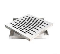Siphon de sol en acier inoxydable 304 avec cadre, couvercle encastré pour drainage, plaque de fossé antidérapante pour terrasse, jardin, route - 150 x 150 mm (150 x 150 x 20 x 2)