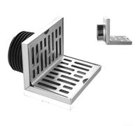 Siphon de sol en acier inoxydable 304 avec support mural épais pour une installation en coin ou au sol, équipé de fonctionnalités de contrôle des insectes et de blocage (75#)