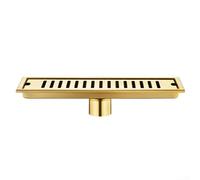 Siphon de sol en acier inoxydable 304 conçu pour les sols de douche avec résistance robuste et blocage constant des gaz d'égout (doré, 40 cm)