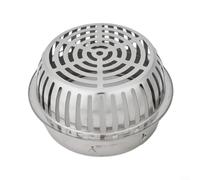 Siphon de sol en acier inoxydable à grande cylindrée pour balcon et toit avec design antiblocage et pince réglable pour une installation sûre (Ø 200 mm)