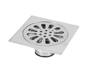 Siphon de Sol en Acier Inoxydable Anti-Odeur Carré de Salle de Bain Déchets Gate Égouttoir de Douche Drain de Plancher avec Couvercle de Crépine Amovible(Style 3)