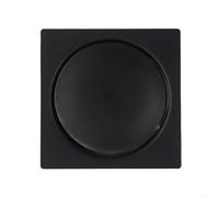 Siphon de sol en acier inoxydable avec bouchon de vidange activé par poussoir et géométrie d'ouverture de vidange pour un passage efficace de l'eau (noir)