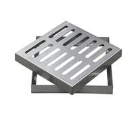 Siphon De Sol En Acier Inoxydable Avec Cadre, Couvercle De Drainage Extérieur, Grille D'égout Carrée, Plaque De Grille De Caniveau Pluvial Amovible(25x25x3cm/9.8x9.8x1.2in)