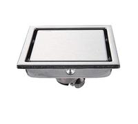 Siphon de Sol en Acier Inoxydable Carrelage Insert carré de Sol des déchets vidange Salle Douche Grates en Acier Inoxydable 304 Grand débit égouttoir(11x11cm A)