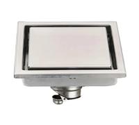 Siphon De Sol En Acier Inoxydable Drain de déchets de sol carré, insertion de carrelage 15x15cm, grilles de salle de bains, Drain de douche en acier inoxydable, égouttoir à grand débit, accès à la bai