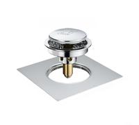 Siphon de sol en acier inoxydable pour cuisine avec filtre à cheveux à | Insert avec valve pop-up et filtre en maille, bouchon de gaz d'égout récupérateur de débris pour pièces humides, douches