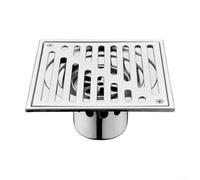 Siphon de sol en acier inoxydable pour extérieur, cour, cuisine, salle de bain, garage, cave, piscine, drainage avec résistance et suppression des débris (150 x 150 mm)