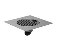 Siphon de sol en acier inoxydable pour salle de bain, cuisine, WC - Avec filtre à cheveux et noyau amovible - Résistant à la rouille - Installation simple - Carré pour couvercle