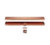 Siphon de Sol en Acier Inoxydable Salle de Bains en Acier Inoxydable Drain Or Rose 800/900 / 1000mm Carrelage rectangulaire linéaire Insert Anti-Odeur Plancher Bain(900mm)