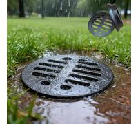 Siphon De Sol En Fonte Couvercle, Noir Grille De Drainage Rond 50-250mm, Robuste Durable, Anticolmatage, Aucun Outil Requis, Facile À Installer, Caniveau Exterieur Couvercle De Drain(200mm)