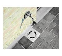 Siphon de sol en inox - 100 x 100 mm - hauteur 35 mm - sortie horizontale - Netsol ACO