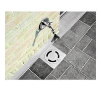 Siphon de sol en inox - 200 x 200 mm - sortie verticale - Netsol ACO
