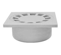 Siphon de sol en polypropylène - Faible encombrement - Gris - 150x150 mm - Diamètre d'entrée 50 mm - Résistant aux chocs