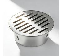 Siphon de Sol Exterieur Anti-Odeur | Grille de Drainage Acier Inoxydable 304, Rond Siphon Douche et Anti-Blocage | pour Balcon, Cour, Parc | 75mm, 95mm, 110mm(95mm/3.7in)