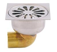 Siphon de sol grille inox sortie horizontale 100x100mm D90mm - VALENTIN - 00 460100 000 00