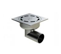 Siphon de sol inox 100x100 mm H35 mm à sortie horizontale - Netdrain Standard ACO