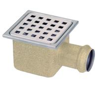 Siphon de sol inox 105x105 sortie horizontale SH40 - GEBO - 21.413