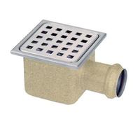 Siphon de sol inox 105x105 sortie horizontale SH40 GEBO 21.413