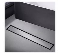 Siphon de sol invisible Bonde De Sol Invisible Anti-obstruction, Borne De Vidange Rectangulaire En Acier Inoxydable 304 Avec Crochet Et Noyau En Laiton À 90°, 2 En 1 120cm(Silver,L 1100mm/43.3 in)