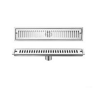 Siphon de sol linéaire en acier inoxydable 304 avec insert de carrelage pour douche de salle de bain, argent, 10 x 20 cm (10 cm x 50 cm)