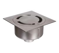 ACO Siphon de Sol Netdrain Standard INOX 304 sablée - Platine 200 x 200 mm - Sortie Verticale DN63 mm - PMR