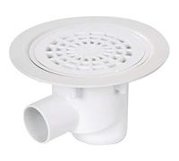 siphon de sol plastique - avec grille - blanc - pvc - sh - diamètre 50mm - nicoll sitarh