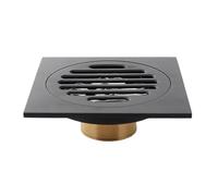 Siphon de sol pour salle de bain Anti-odeur noir mat baignoire douche égouttoir sol 10cm laiton carré Drain