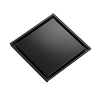 Siphon de sol pour salle de bain Couvercle de Valve vidange sol Invisible, piège douche, Anti-reflux for cuisine salle bains, carré en laiton Anti-odeur 100x100(Matt Black)