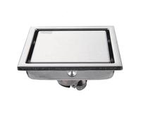 Siphon de sol pour salle de bain Drain de déchets sol carré, insert carrelage, grilles salle bains, drain douche, égouttoir à grand débit en acier inoxydable(Style1-11x11cm)