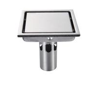Siphon de sol pour salle de bain Drain de déchets sol carré, insert carrelage, grilles salle bains, drain douche, égouttoir à grand débit en acier inoxydable(Style6-15X15cm)