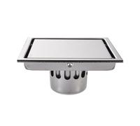 Siphon de sol pour salle de bain Drain de déchets sol carré, insert carrelage, grilles salle bains, drain douche, égouttoir à grand débit en acier inoxydable(Style5-15X15cm)