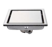 Siphon de sol pour salle de bain Drain de déchets sol carré, insert carrelage, grilles salle bains, drain douche, égouttoir à grand débit en acier inoxydable(Style4-15X15cm)