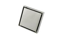 Siphon de sol pour salle de bain Drain de douche en laiton, sol salle bains, insertion carrelage, couvercle vidange Invisible, carré 10x10 CM(Grey)
